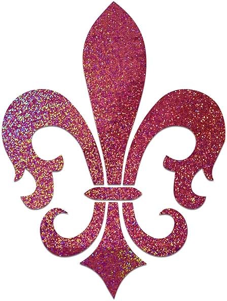 Fleur De Lis Sticker Vinyl Decal Notebook Car Window Laptop 3" x 4" (Pink Holographic) - Product Image