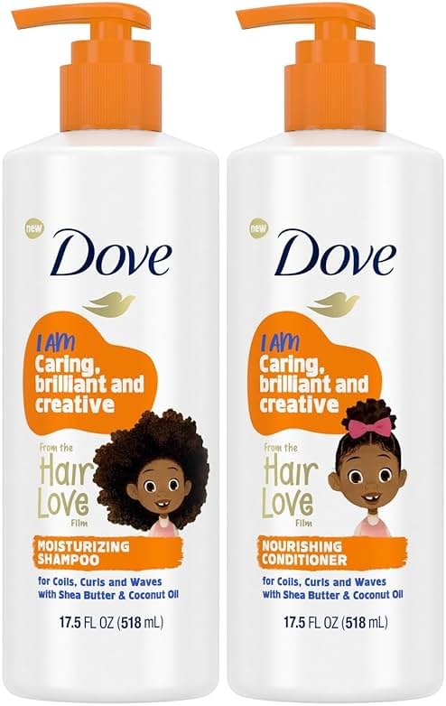 Dove Shampoo and Conditioner Set - Love Collection, Curly , Kids, Wavy Hair Products 17.5 Oz (2 Piece Set) - Product Image