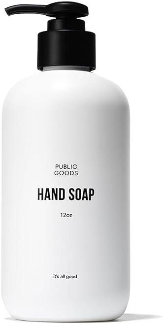 Public Goods Hand Soap | Cleansing Soap for Kitchen & Bathroom | Made with Natural Essential Oils | Paraben & Sulfate Free | Vegan Friendly | Made in Canada | 12 Fl Oz Bottle with Dispenser Pump - Product Image