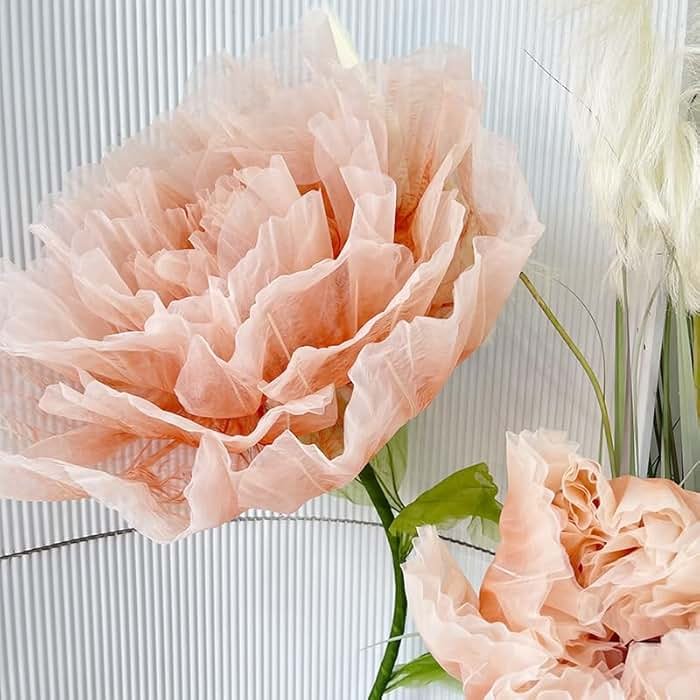 LG LOUIS GARDEN 6.56 Ft Large Electric Auto-Open Organza Flowers for Decorations with Light, Giant Flowers for Wedding Mother's Day Birthday Graduation Party Banquet Backdrop Home Decor Shop Window - Product Image