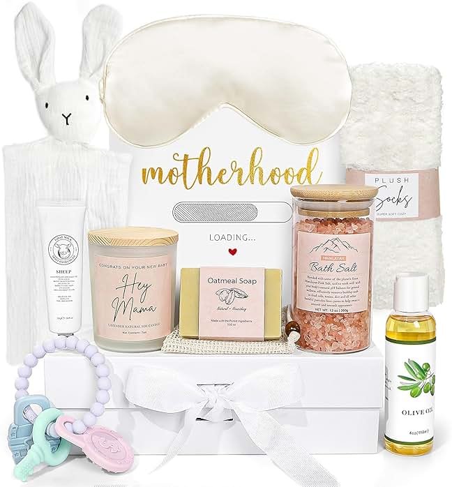 New Mom Gifts, 11PCS New Mom Care Package After Baby, Baby Shower Gifts for Mommy To Be, Gift For Expecting Mother, Pregnancy Gift Basket Essentials, First Time Mothers Day Birthday Gift for Women - Product Image