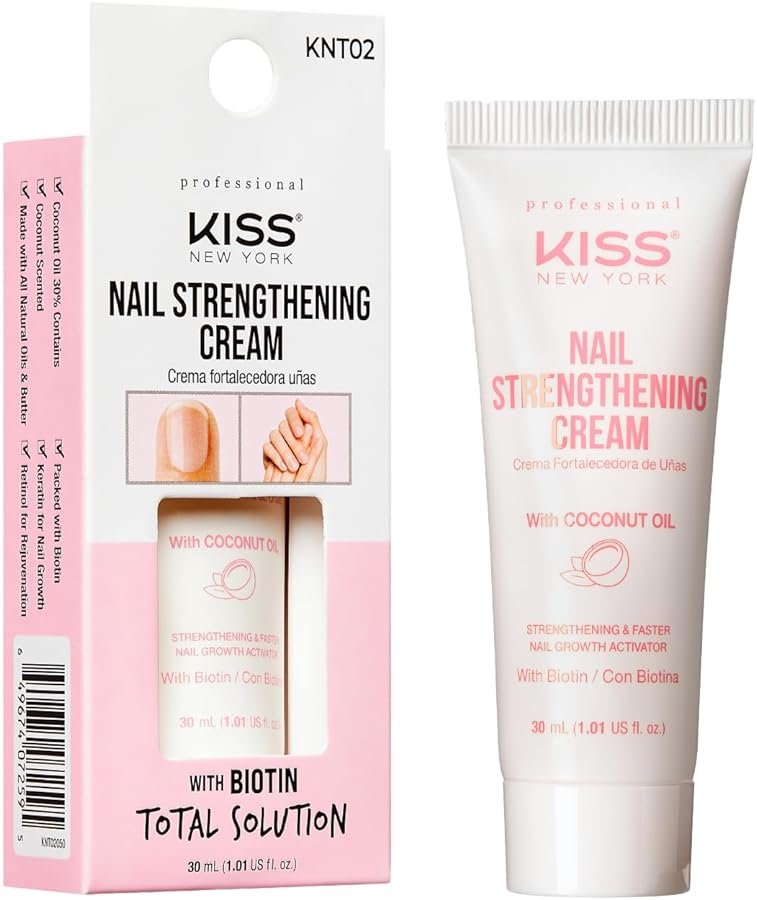 Kiss New York Nail Strengthening Cream with Coconut Oil, Nail Growth & Conditioning Cream Nail Treatment, Made in Korea - Product Image