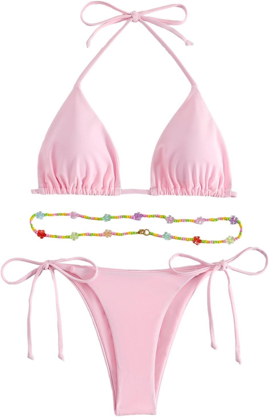 SHENHE Women's 2 Piece Sexy Bikini Sets Halter Tie Side Triangle Swimsuits - Product Image