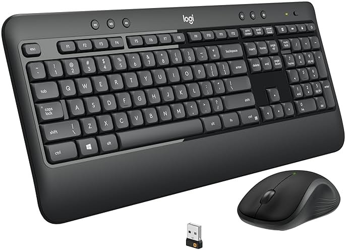 Logitech MK540 Advanced Wireless Keyboard and Mouse Combo for Windows, 2.4 GHz Unifying USB-Receiver, Multimedia Hotkeys, 3-Year Battery Life, for PC, Laptop - Product Image
