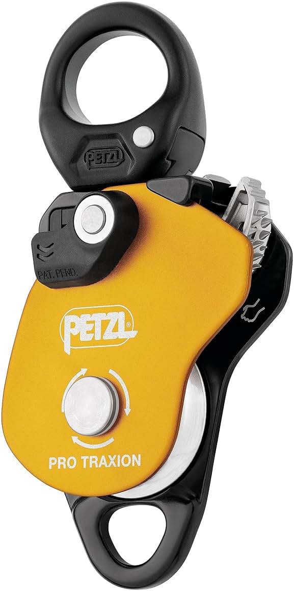 Petzl, PRO Traxion, Progress Capture Pulley with Swivel, Yellow - Product Image