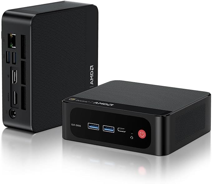 Beelink SER5 Max Mini PC, AMD Ryzen 7 7735HS(up to 4.75GHz) 8C/16T, Mini Computer 24GB LPDDR5 RAM 1TB NVMe PCIe 4.0 SSD, Mini Desktop Computer 4K@144Hz Triple Screen Display WiFi6/BT5.2/WOL/W-11 Pro - Product Image
