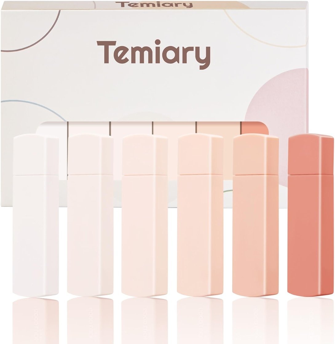 Temiary 6Pcs Mini White Correction Tapes, Quick Dry Smooth Pull Out for Writing, Aesthetic Cute Correction Tape Set Easy To Use for Students School Office Supplies (Pink) - Product Image