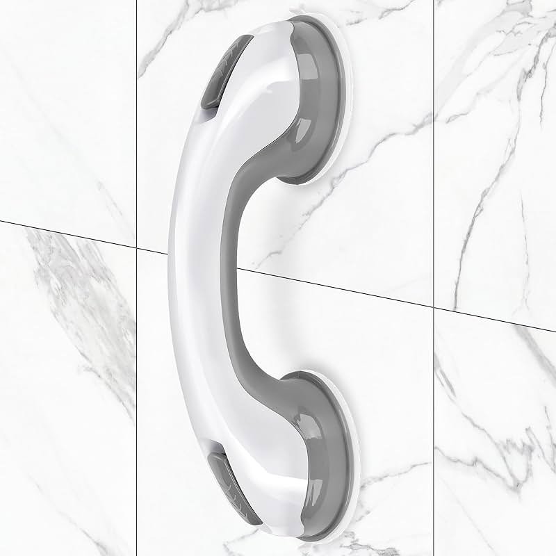 Shower Handle 1 Pack Grab Bars for Bathtubs & Showers, 12 inch Grab Bars for Bathroom with Strong Hold Suction Cup, Balance Bar Safety Hand Rail for Injury, Senior, Elderly Grey - Product Image