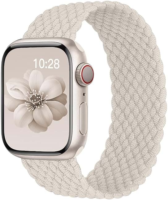 Braided Solo Loop for Apple Watch Band 40mm 42mm 41mm 38mm 44mm 46mm 45mm Ultra/3 2 49mm Men/Women,Stretchy Nylon Sport wristband Strap for iWatch Bands Series 11/10/9/8/7/6 5/4/3/SE 40 44 42 45 46 mm - Product Image