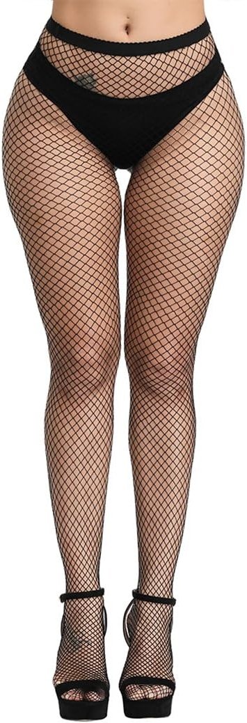 SAFSOU Fishnet Stockings for Women, Stretch Waistband Fishnets Tights, Halloween Costume Rave Party - Product Image