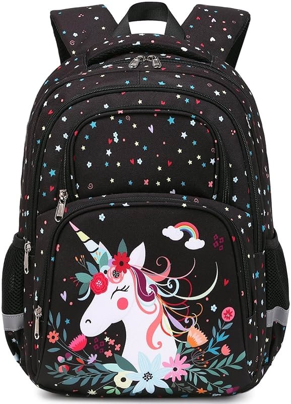abshoo Cute Unicorn School Backpack For Girls Elementary Kindergarten Kids School Bag (Unicorn Black) - Product Image