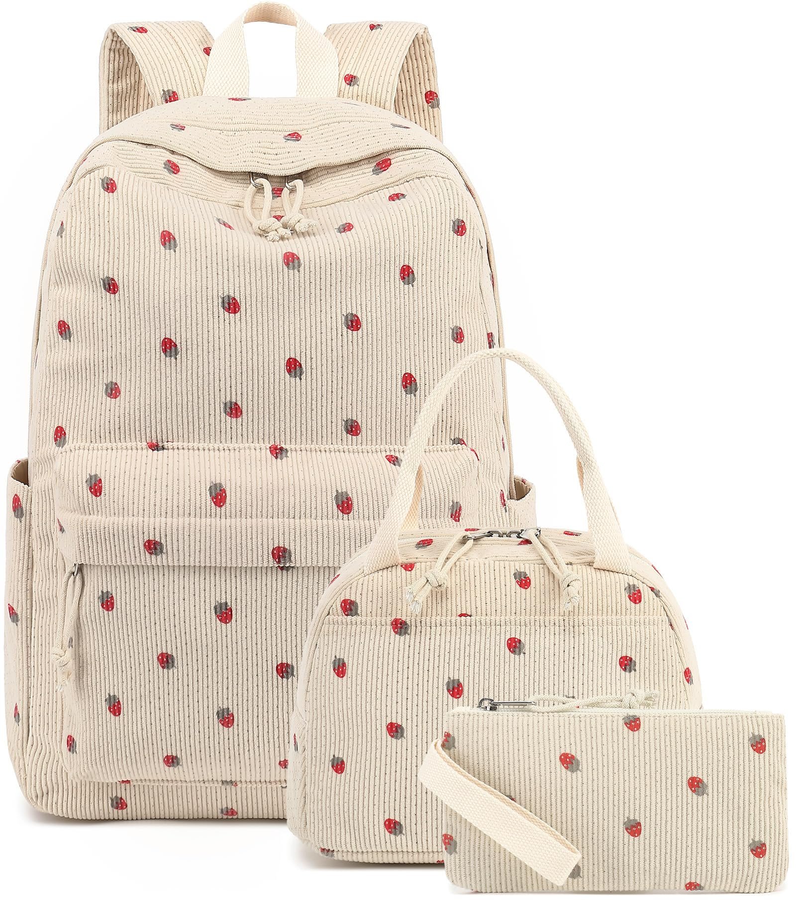 Bluboon School Backpack Set Girls Womens Laptop Bookbag Casual Daypack Fits 15 inch Laptop with Lunch Tote Bag and Pencil Bag - Product Image