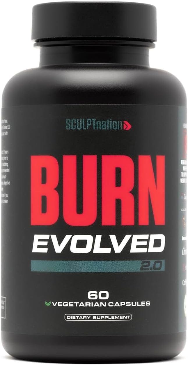 Sculpt Nation by V Shred Burn Thermogenic Fat Burner for Men & Women - Daytime Fat Burner Metabolism Booster - Premium Capsimax Cayenne Pepper, Chromax, Patented Ingredients - 60 Natural Veggie Pills - Product Image