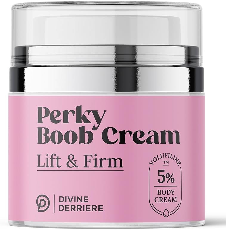 Divine Derriere Perky Body Cream - Lift & Firm Skin Tightening Cream for Body - Moisturizing Chest Firming Cream with Volufiline Helps Tighten Saggy Crepey Skin for a Perkier Look & Toned Décolleté - Product Image