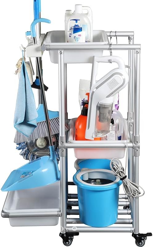 A Nice Little Cleaning Cart - Rolling Cleaning Cart for Efficient Organization of Cleaning Supplies - Product Image