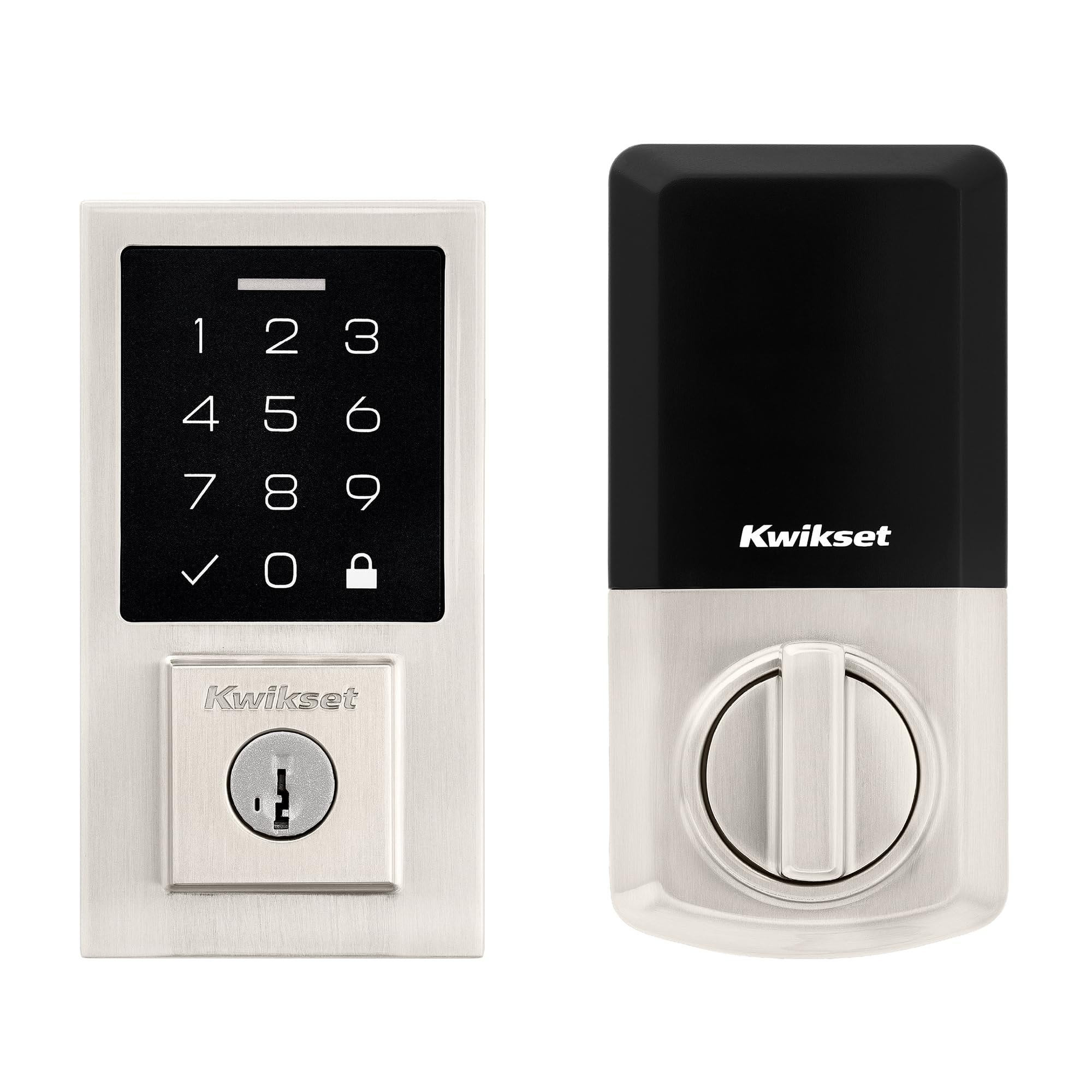 Kwikset SmartCode 270 Keyless Entry Electronic Touchpad Deadbolt Door Lock with Auto-Lock, Custom User Codes, Advanced Security in Satin Nickel Contemporary - Product Image