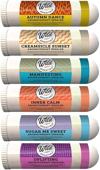 Wild Essentials Cheerful 6 Aromatherapy Nasal Inhaler Multi Pack Made with 100% Natural, Therapeutic Grade Essential Oils to Keep You Happy and uplifted - Product Image