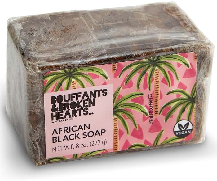 Ashanti Naturals Authentic African Black Soap Bar | Cleansing and Nourishing Black African Soap Bar| Acne Bar Soap with Shea Butter and Coconut Oil (8oz) - Product Image