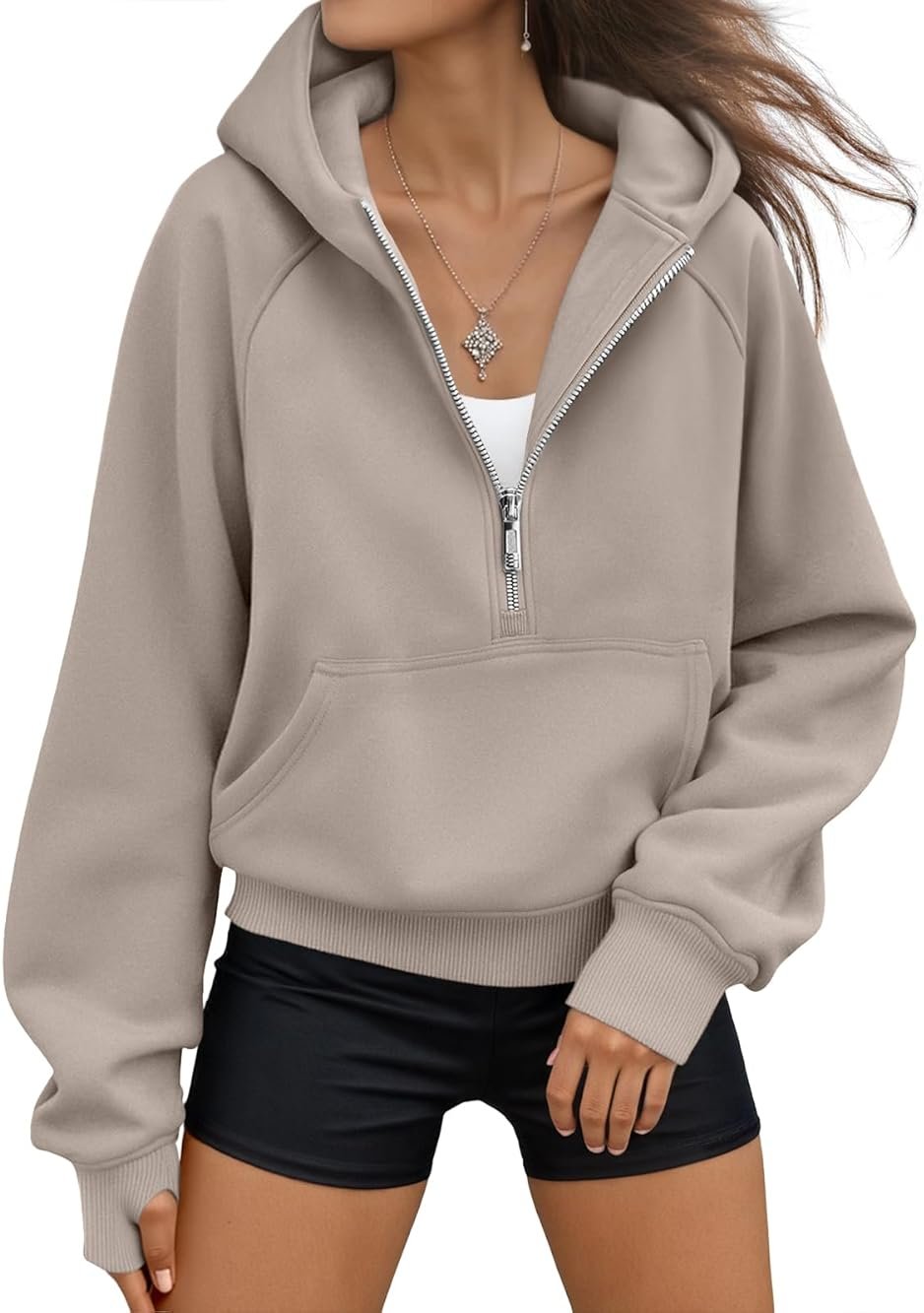 AUTOMET Womens Hoodies Fleece Fall Fashion Outfits Workout Sweatshirts Y2k Winter Zip Up Jackets Oversized Tops Clothes 2026 - Product Image