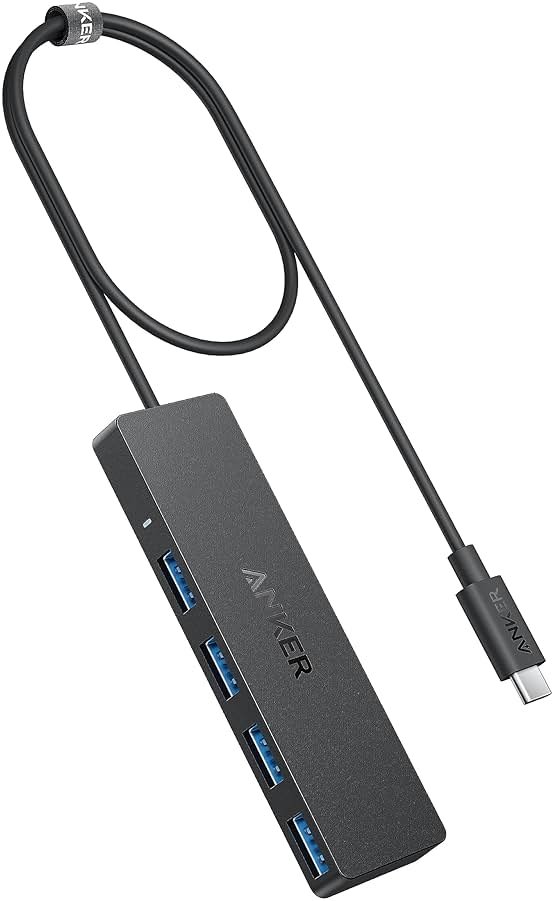 Anker USB C Hub 4 Ports, Multiple USB 3.0 Hub with 5Gbps Data Transfer, Extender for Type C Port Laptop, PC, Desktop and More (2 ft USB-C Connector, Charging Not Supported) - Product Image