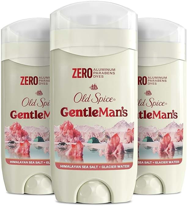 Old Spice GentleMan's Aluminum Free Dry Feel Deodorant for Men, 24/7 Lasting Freshness, Gentle on Skin with Skin Conditioners, Himalayan Sea Salt + Glacier Water Scent, 3.0 oz (Pack of 3) - Product Image