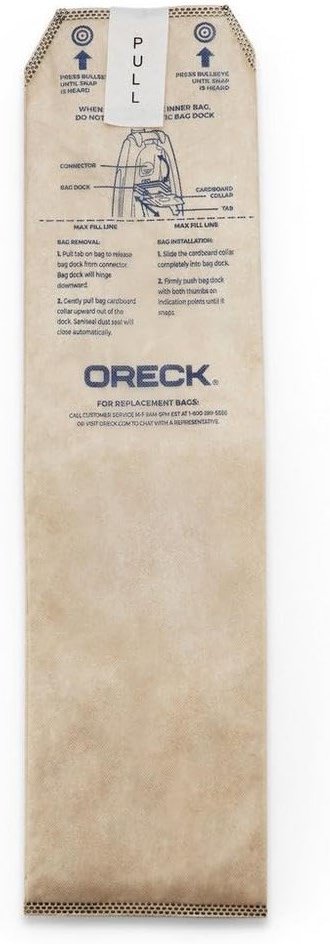 Oreck Vacuum Cleaner Bags for Discover Upright Vacs, Pack of 6, Tan, Hepa Filtration, Part # AK1LW6H, Oreck Odor Fighting Vacuum Bags - Product Image