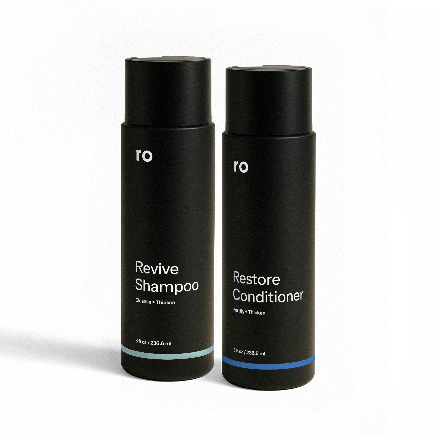 Ro Men's Revive Shampoo & Restore Conditioner Duo | Exfoliates, Clarifies, Fortifies & Moisturizes for Thicker Looking Hair, Made Without Sulfates, Parabens, or Phthalates | 8 fl oz (Pack of 2) - Product Image