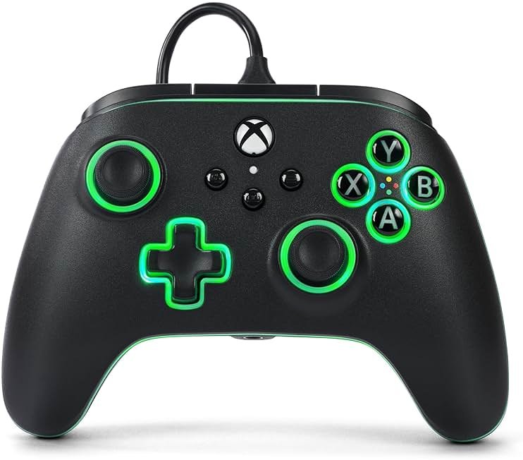 PowerA Advantage Wired Controller for Xbox Series X|S with Lumectra - Black, gamepad, wired video game controller, gaming controller, works with Xbox One and Windows 10/11, officially licensed - Product Image