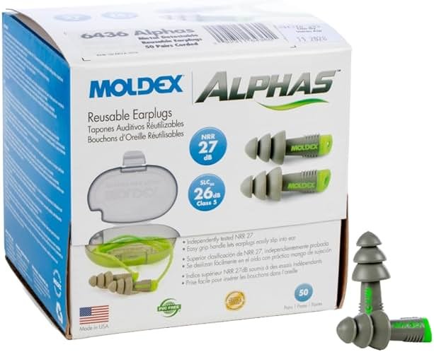 Moldex Alphas™ Uncorded Reusable Earplug in Pocket-Pak Plus 6430, NRR 27dB - Product Image