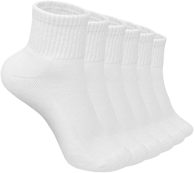Glory Max 6 Pairs Women Ankle Socks Cotton Solid Color with Cushion for Athletic Running - Product Image