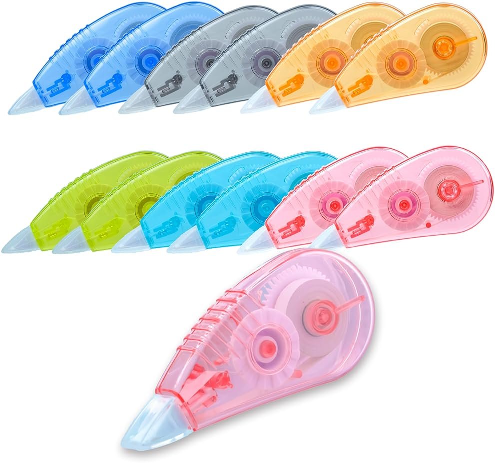 Jovanssen White Correction Tape, 12 Pack, 13.13 Feet Correction Tape for School And Office, Easy To Use Applicator for Instant Corrections - Product Image
