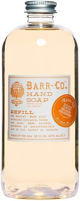 BARR-CO. Hand Soap Refill – Natural Liquid Soap with Essential Oils, Vegan Formula, Blood Orange Amber 16fl oz - Product Image