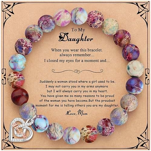 JoycuFF 𝗚𝗶𝗳𝘁𝘀 𝗳𝗼𝗿 𝗪𝗼𝗺𝗲𝗻 𝗙𝗮𝗶𝘁𝗵 𝗖𝗿𝗼𝘀𝘀 𝗕𝗿𝗮𝗰𝗲𝗹𝗲𝘁 Graduation Christmas Valentines Mothers Day Birthday Gifts for Women Her, Meaningful Amazonite Cross Bracelets for Women - Product Image