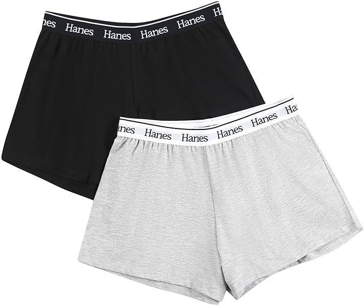 Hanes Womens Originals Pajama Shorts Pack, 2-Pack, Comfywear Pajamas for Women Set, Loungewear Clothing, Sleep Shorts - Product Image