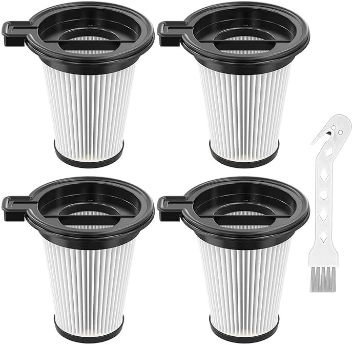 4 Pack Replacement Filters Compatiable with Wyze Cordless Vacuum Cleaner, Removable and Washable HEPA Filter Accessories Part Set with 1 Cleaning Brush for Wyze Handheld Cordless Vacuum Cleaner - Product Image