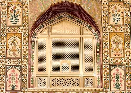 BELECO 7x5ft Fabric Indian Palace Backdrop India Jaipur Fort Religious Hindu Architecture Hinduism Background for Photograph Indian Themed Travel Party Decorations Baby Shower Photo Shooting Props - Product Image