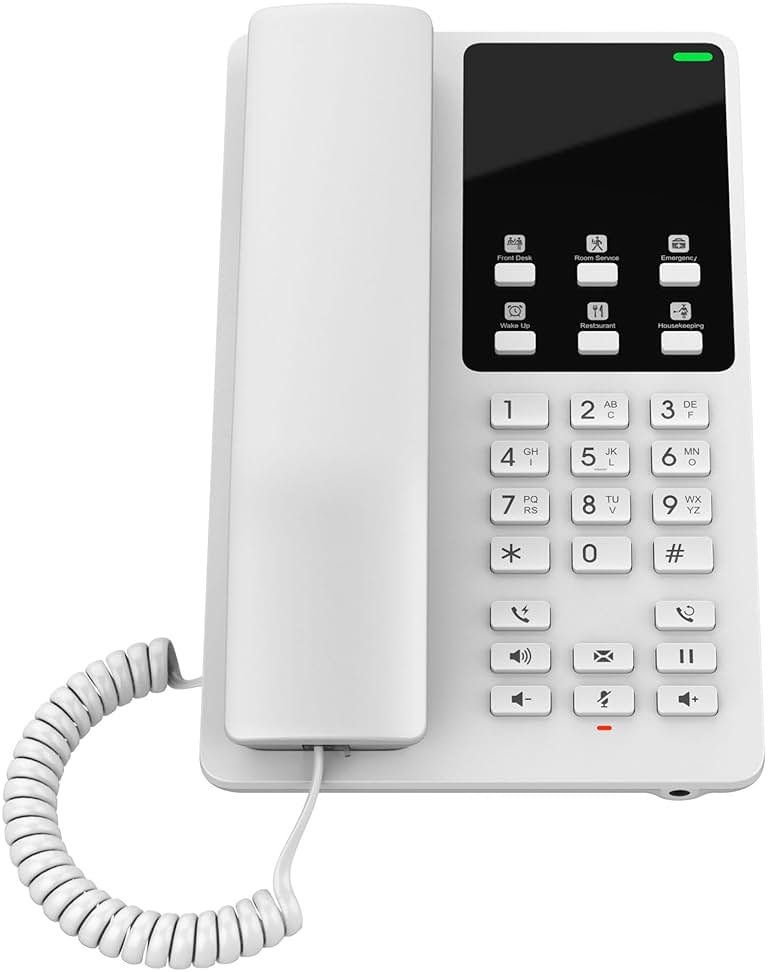 Grandstream GHP620 Hotel IP Phone | 2 Lines, 2 SIP Accounts | Power Adapter Not Included | White - Product Image