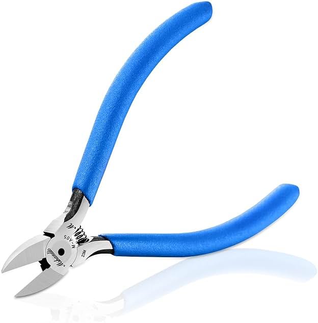 mshandto Wire Cutters 5" Flush Cutters for Electronic Component, CR-V Side Cutters for Crafting, Ultra-Sharp Diagonal Cutters, Flush Cut Pliers for Jewelry Making, Plastic, Soft Copper Wire (1 Pack) - Product Image