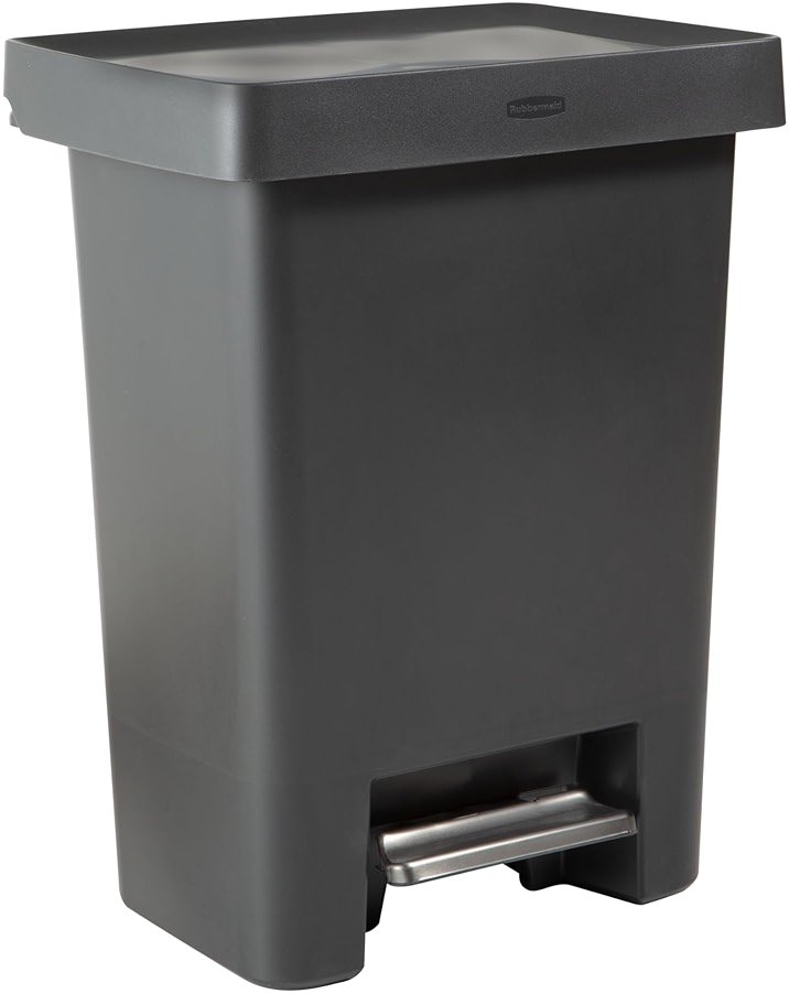 Rubbermaid High-Capacity Step-On Trash Can, 19 Gallon, Single or Dual Stream Trash or Recycling, Charcoal, Stainless-Steel Pedal, for Home/Kitchen/Garage/Apartment - Product Image