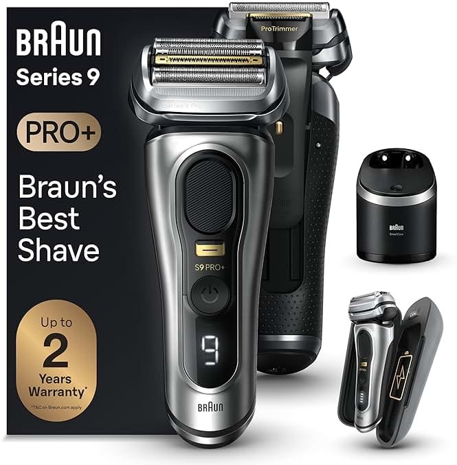 Braun Series 9 PRO+ 9577cc Electric Razor for Men, 5 Pro Shave Elements & Precision Long Hair Trimmer, 6in1 SmartCare Center, PowerCase for Mobile Charging, Wet & Dry, 60min Battery Runtime - Product Image