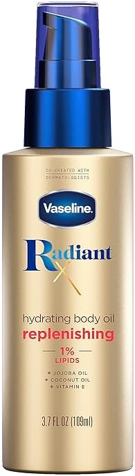 Vaseline Radiant X Replenishing and Hydrating Body Oil with 1% Lipids, Jojoba Oil, Coconut Oil, & Vitamin E 3.7 oz - Product Image