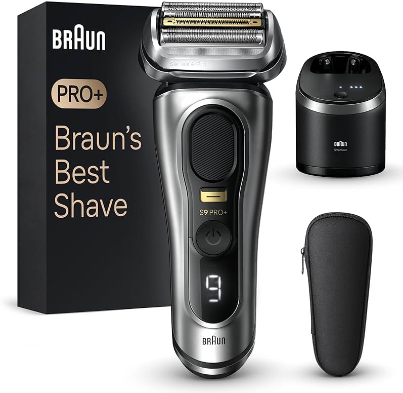 Braun Series 9 PRO+ Electric Razor for Men, 5 Pro Shave Elements & Precision Long Hair Trimmer, 6in1 SmartCare Center, Wet & Dry Electric Shaver for Smooth Skin with 60min Battery Runtime, 9567cc - Product Image