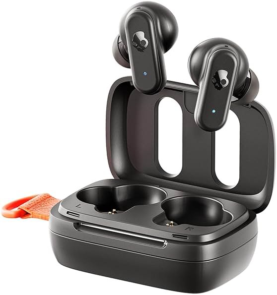 Skullcandy Dime 3 Wireless Earbuds, Bluetooth Headphones, Noise Isolating Fit, Up to 20 Hours Battery, Microphone for iPhone Android, Easy Carry with Integrated Lanyard - True Black - Product Image