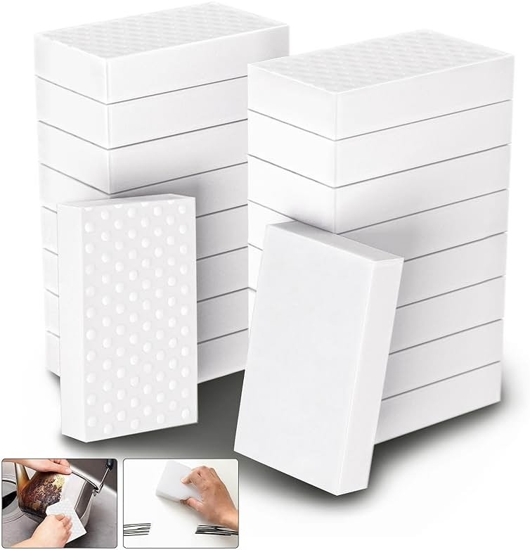Magic Sponge Eraser,POWOBEST 50 Pack 2X Density Extra Thick Melamine Sponge,Large Boat Scuff Eraser Cleaning Pads,Melamine Foam, No Scratches Cleaning Sponge,Multi-Purpose Bathroom,Floor, Kitchen - Product Image