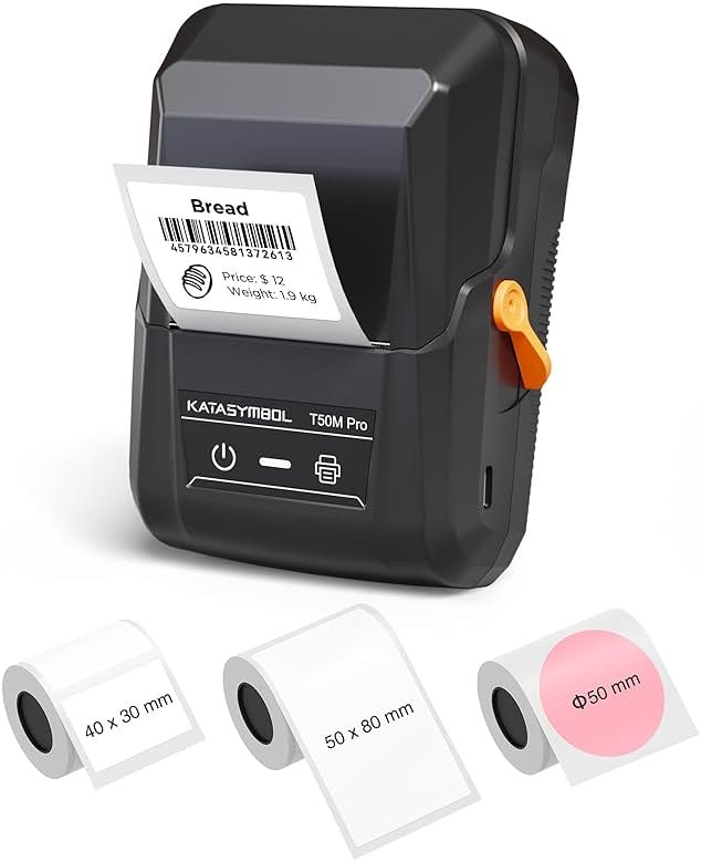 SUPVAN T50M Pro Bluetooth Label Maker Machine with 3 Tapes, Wide Waterproof Label, Versatile App with 30+ Fonts and 660+ Icons, Inkless Labeler for Home, Kitchen, School, Office Organization, Set 1 - Product Image