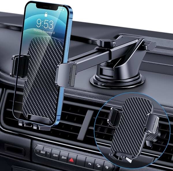 TICILFO Car Phone Holder [Military-Grade Suction] Phone Stand for Car [Super Stable] Automobile Car Mount for iPhone Universal Accessories Air Vent Dashboard Windshield Mount Fit Vehicle Accessories - Product Image