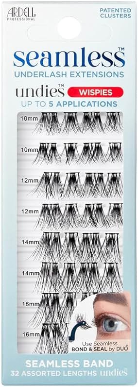 Ardell Seamless Eyelash Extensions Refill Kit Wispies - 32 Assorted Wispy Strip Cluster Lengths Customizable DIY Lash Clusters for Natural Look Lashes, 1 Pack - Product Image