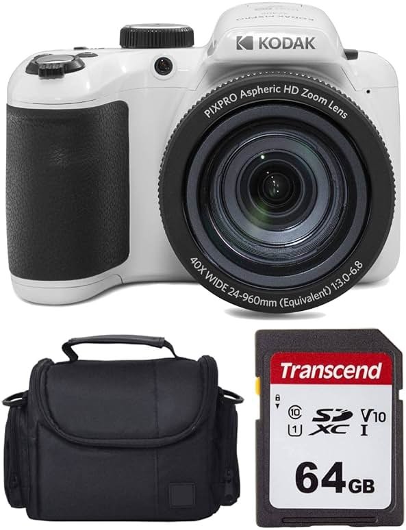 Kodak PIXPRO AZ405 Digital Camera (White) Bundle with 64GB Memory Card + Camera Case (3 Items) - Product Image