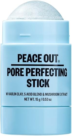 PEACE OUT Pore Perfecting Stick With Kaolin Clay to Clear Clogged Pores, Exfoliating Face Cleanser with Glycolic and Salicylic Acids, Draw Out Dirt & Oil (0.53 oz) - Product Image