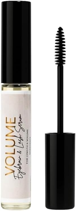 Bask & Lather Lash Serum with Castor Oil & Jojoba Oil For Thicker, Fuller & Longer Looking Eyelashes and Eyebrows, Conditioning and Enhancing Eyelash Growth Serum with Brush Applicator, 3 Month Supply - Product Image